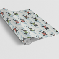 Watercolor Christmas Dog Gift Wrap, Flat-Coated Retriever Wrapping Paper, Retriever Holiday Wrapping Paper, Dog Lover Xmas Wrapping Paper