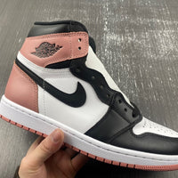 Retro High Top Sneakers, White Black Pink Colorway, Lace Up Design, Casual Gift for Sneaker Fans