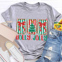Personalized Family Name Holiday Shirt, Custom Christmas Tree Bow T-Shirt, Adorable Coquette Christmas Tree Tee, Xmas Family Matching T-Shirt