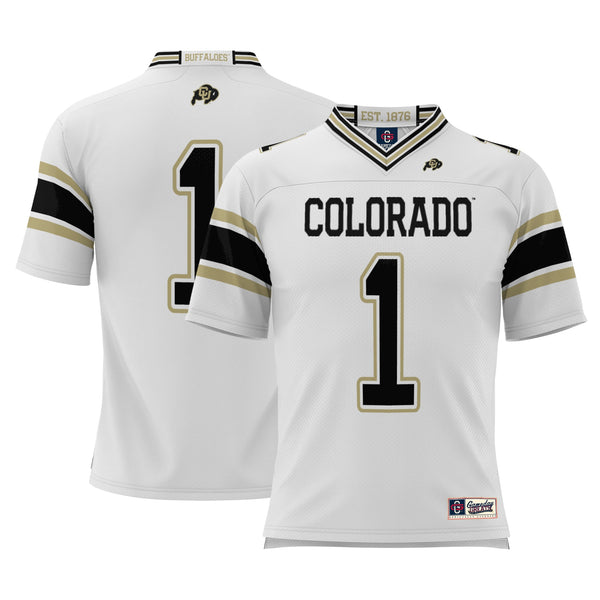 #1 Colorado Buffaloes Endzone Football Jersey - White
