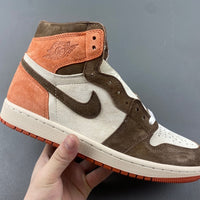 High Top Sneakers, Off White Orange Brown Colorway, Lace Up Design, Casual Gift for Sneaker Fans