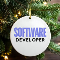 Humorous Coder Holiday Ornament, Software Developer Christmas Ornament, Tech Programmer Ceramic Ornament, Computer Science Xmas Present