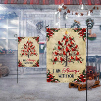 Christmas Tree Memorial Yard Flag, I Am Always with You Cardinal Garden Flag, Double-Sided Bereavement Flag, Red Bird Lawn Decor