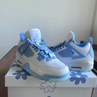 Mid Top Sneakers, White Blue Colorway, Lace Up Design, Casual Gift for Sneaker Fans