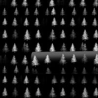 Modern Black and White Gift Wrap Paper, Minimalist Pine Tree Christmas Wrapping Paper, Evergreen Winter Forest Present Wrap Paper