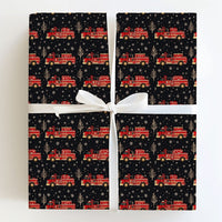 Holiday Firefighter Gift Wrap, Christmas Fire Truck Wrapping Paper, Red Fire Engine Present Paper, Fire Department Holiday Gift Wrap Roll