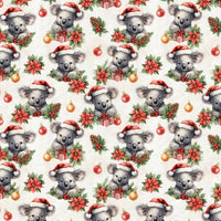 Christmas Wrapping Paper, Adorable Koala Santa Hat Wrapping Paper, Adorable Animal Holiday Gift Wrap, Festive Koala Gift Wrapping Paper Roll