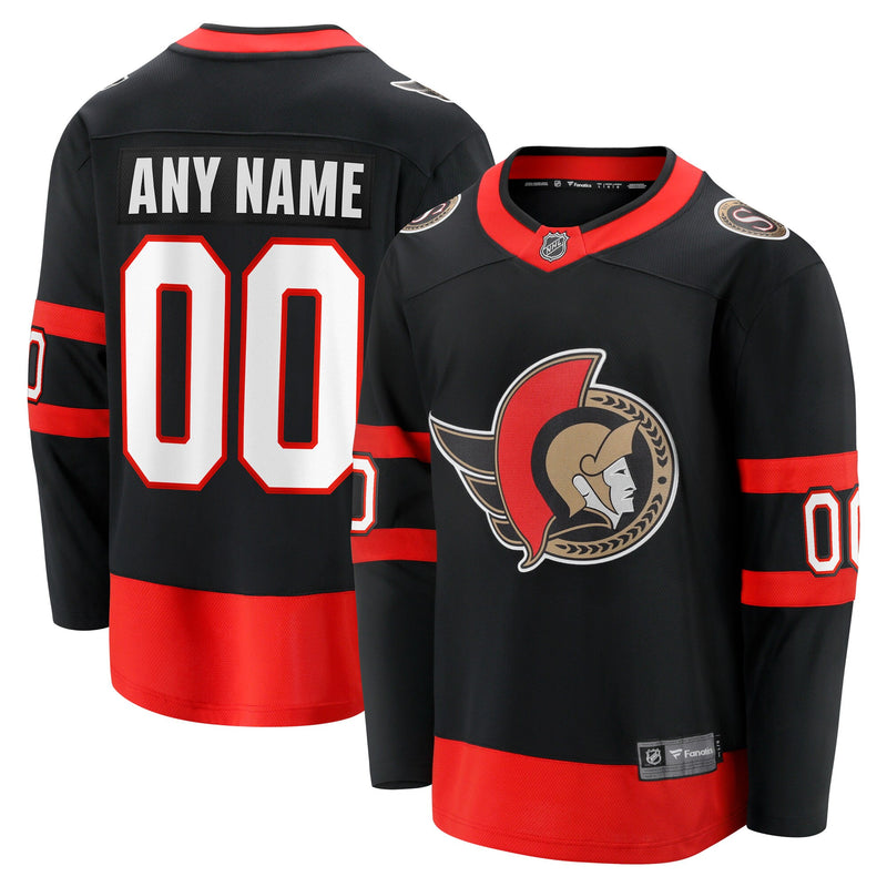 Ottawa Senators Black Home Custom Breakaway Jersey