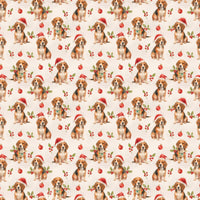 Santa Hat Dog Gift Wrap, Beagle Christmas Wrapping Paper, Festive Beagle Wrapping Paper, Beagle Dog Lover Holiday Gift Wrap Roll