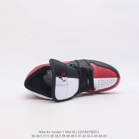 Retro Mid Top Basketball Shoes, Red White Black Colorway, Lace Up Design, Casual Gift for Shoe Lovers