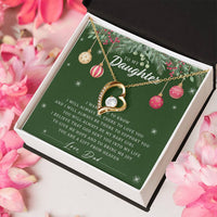 Dad to Daughter Necklace, To My Daughter Heart Necklace, Forever Love Pendant, Christmas Daughter Necklace, Sentimental Keepsake Jewelry