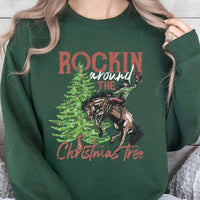 Rodeo Horse Christmas Crewneck, Western Cowboy Christmas Sweatshirt, Country Ranch Christmas Sweater, Western Graphic Holiday Pullover