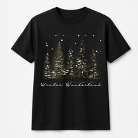 Snowy Forest Pine Tree T-Shirt, Winter Wonderland Shirt, Comfy Winter Tree Graphic Tee, Christmas Holiday Nature Shirt, Winter Season Present