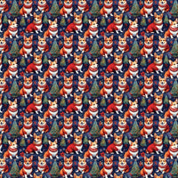 Festive Pembroke Dog Gift Wrap, Corgi Christmas Wrapping Paper, Holiday Evergreen Dog Present Paper, Winter Xmas Gift Wrapping Paper