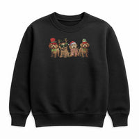 Santa Hat Dog Holiday Crewneck, Goldendoodle Christmas Sweatshirt, Festive Adorable Puppy Sweater, Dog Mom Xmas Pullover, Pet Lover Present
