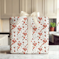 Sports Christmas Gift Wrap, Football Santa Wrapping Paper, Holiday Santa Fine Art Paper Roll, Football Player Present Wrap, Xmas Present Paper
