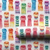 Watercolor Knitted Comfy Pattern Gift Wrap, Winter Scarf Wrapping Paper, Warm Knitwear Wrapping Paper, Holiday Christmas Birthday Present Decor