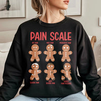 Humorous Nursing Christmas Sweater, Pain Scale Gingerbread Sweatshirt, Medical Holiday Crewneck, Doctor RN Student Winter Graphic Pullover