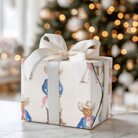 Western Holiday Gift Wrap, Gingerbread Cowboy Wrapping Paper, Watercolor Christmas Wrapping Paper, Country Cowboy Gift Wrap Roll
