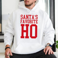 Humorous Christmas Party Hoodie, Santa's Favorite Ho Hoodie, Sassy Holiday Hooded Sweatshirt, Retro Xmas Hoodie, Sassy Holiday Present for Her