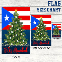 Christmas Tree Yard Flag, Puerto Rico Feliz Navidad Garden Flag, Double Sided Boricua Holiday Lawn Flag, Puerto Rican Xmas Yard Decor