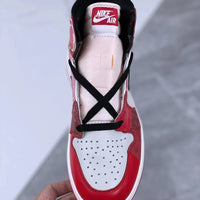 High Top Sneakers, Black Red Colorway, Lace Up Design, Casual Gift for Sneaker Fans