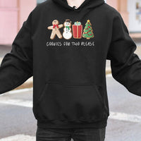 Pregnancy Announcement Hoodie, Cookies for Two Christmas Hoodie, Humorous Xmas Baby Reveal Hoodie, Holiday Expecting Mom Hooded Sweatshirt