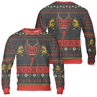 Spooky Demon Goat Holiday Sweatshirt, Krampus Ugly Christmas Sweatshirt, Gothic Folklore Winter Crewneck, Dark Fantasy Pullover Sweatshirt