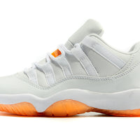 Low Top Sneakers, White Orange Colorway, Lace Up Design, Casual Gift for Sneaker Fans