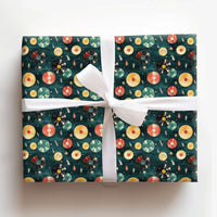 Music Lover Christmas Gift Wrap, Retro Vinyl Record Wrapping Paper, Vintage LP Holiday Wrapping Paper, Mid Century Gift Wrap Paper Roll