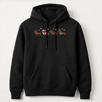 Festive Wiener Dog Hoodie, Christmas Dachshund Hoodie, Adorable Dachshund Christmas Sweatshirt, Dog Lover Holiday Pullover, Xmas Dog Mom Present
