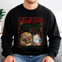 Comfy Christmas Reader Graphic Crewneck, North Pole Book Club Sweatshirt, Adorable Holiday Bookish Pullover, Xmas Book Lover Sweater Present