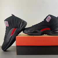Mid Top Sneakers, Black Red Colorway, Leather Footwear, Lace Up Design, Casual Gift for Sneaker Fans