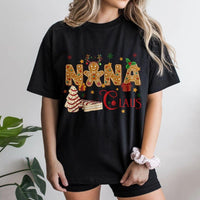 Gingerbread Cookie Christmas T-Shirt, Nana Claus T-Shirt, Adorable Holiday Grandma Graphic T-Shirt, Matching Family Xmas Tee, Present for Nana