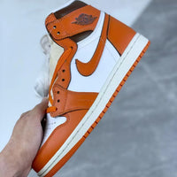 High Top Sneakers, Orange Colorway, Lace Up Design, Casual Gift for Sneaker Fans