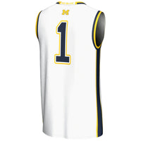 #1 Michigan Wolverines Lightweight Basketball Jersey - White