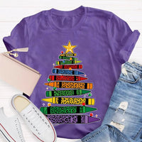 Art Teacher T-Shirt, Colored Pencils Leopard Christmas Tree Shirt, Holiday Graphic Tee, Festive Art Teacher Shirt, Christmas Present for Her
