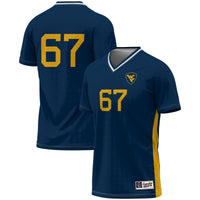 #1 West Virginia Mountaineers Lightweight Soccer Fashion Jersey - Navy