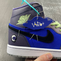 Low Top Sneakers, Royal Blue Black Purple Colorway, Lace Up Design, Casual Gift for Sneaker Fans