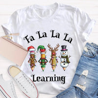 Festive School Holiday Shirt, Christmas Pencil Learning T-Shirt, Adorable Christmas Teacher Graphic Tee, Classroom Winter Shirt