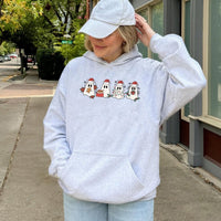 Santa Ghost Hooded Sweatshirt, Christmas Ghost Hoodie, Adorable Holiday Ghost Hoodie, Spooky Winter Pullover, Festive Graphic Present for Her