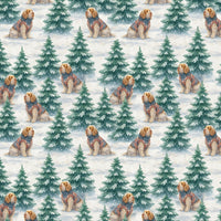 Festive Spaniel Dog Gift Wrap, Clumber Spaniel Christmas Wrapping Paper, Adorable Dog Holiday Wrapping Paper, Xmas Dog Lover Present Paper Roll