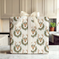 Woodland Deer Gift Wrap, Reindeer Wrapping Paper, Rustic Holiday Wrapping Paper, Christmas Gift Wrapping Paper, Forest Animal Present Paper