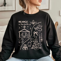 Social Justice Nativity Sweatshirt, Rejoice Birth of Jesus Sweatshirt, Liberal Christian Holiday Sweatshirt, Religious Christmas Crewneck