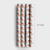 Humorous Santa Hat Seafood Gift Wrap, Christmas Shrimp Wrapping Paper, Coastal Holiday Wrapping Paper, Humorous Ocean Festive Wrapping Paper