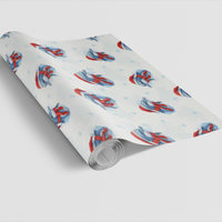 Festive Ocean Animal Holiday Gift Wrap, Santa Dolphin Christmas Wrapping Paper, Marine Life Xmas Wrapping Paper, Adorable Dolphin Present Wrap