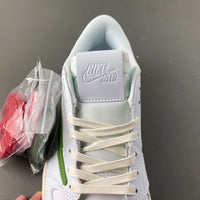 Low Top Sneakers, White Green Colorway, Reverse Hook Design, Lace Up Design, Casual Gift for Sneaker Fans