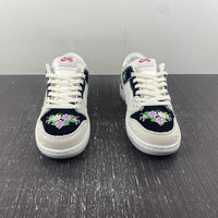 Low Top Sneakers, Black White Colorway, Embroidered Detail, Lace Up Design, Casual Gift for Sneaker Fans