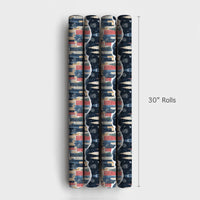 Watercolor Snowy Urban Gift Wrap, Winter City Skyline Wrapping Paper, Festive Christmas City Present Wrap, Holiday Packaging Roll