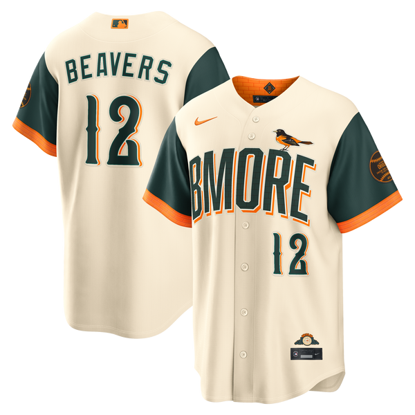 Baltimore Orioles Dylan Beavers Cream 2026 City Connect Stadium Jersey